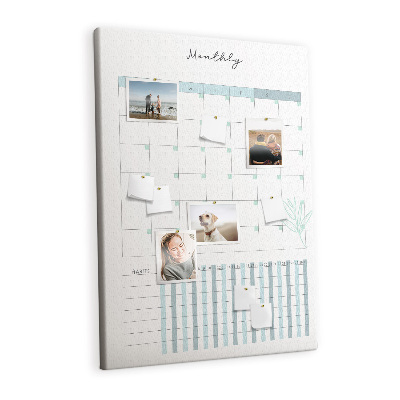 Cork pin board Monthly planner