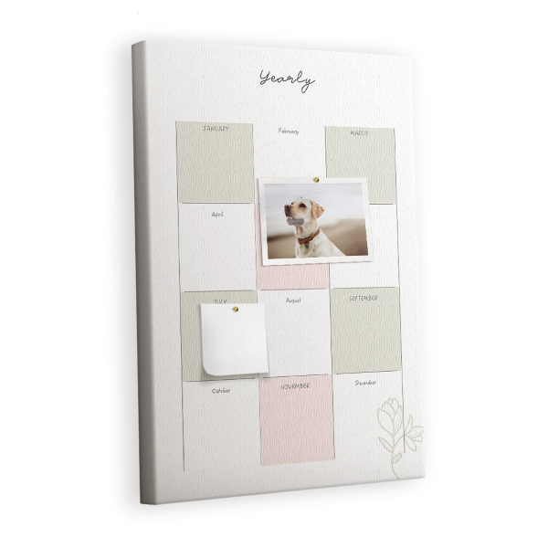 Cork pin board Yearly planner