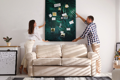 Cork board Tropical palm leaves