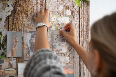 Cork board Daisies on wood