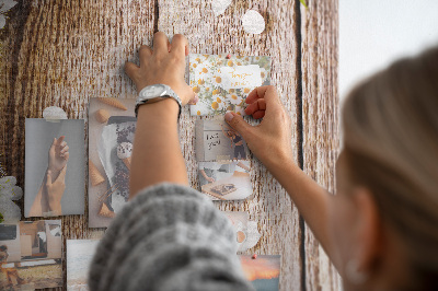 Cork board Daisies on wood