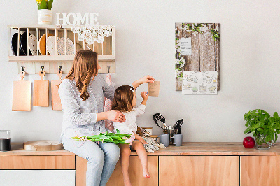 Cork board Daisies on wood