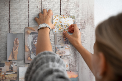 Cork board White wooden boards