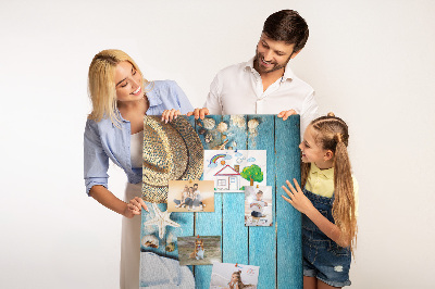 Cork board Hat and flip-flops