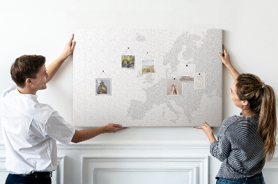 Pin board Europe map