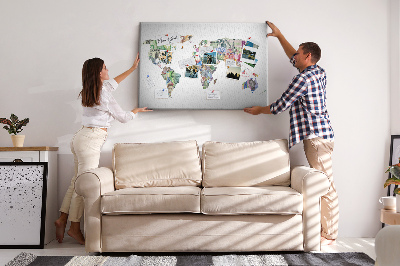 Pin board Colorful world map