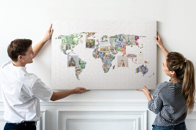 Pin board Colorful world map