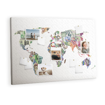 Pin board Colorful world map