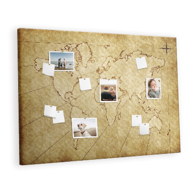 Pin board Old grungy world map