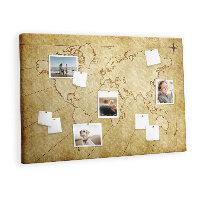 Pin board Old grungy world map