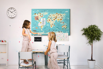 Pin board Animals world map