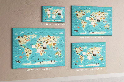 Pin board Animals world map