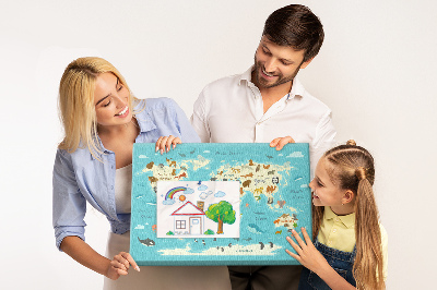 Pin board Animals world map