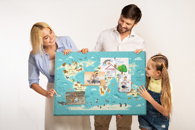 Pin board Animals world map