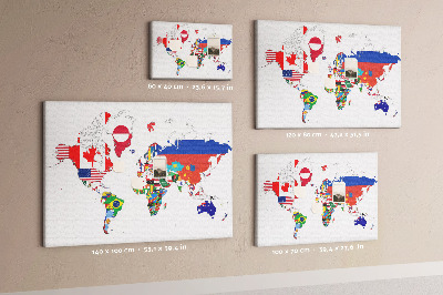 Pin board National flag map