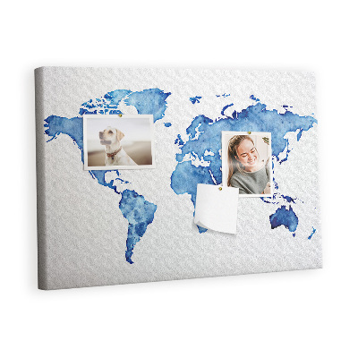 Pin board Watercolor World map