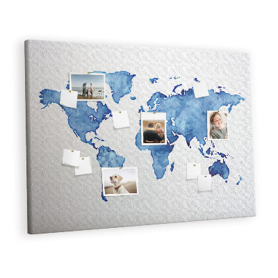 Pin board Watercolor World map