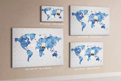 Pin board Watercolor World map
