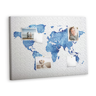 Pin board Watercolor World map