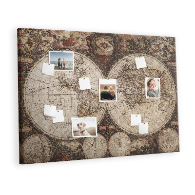 Pin board Vintage world map