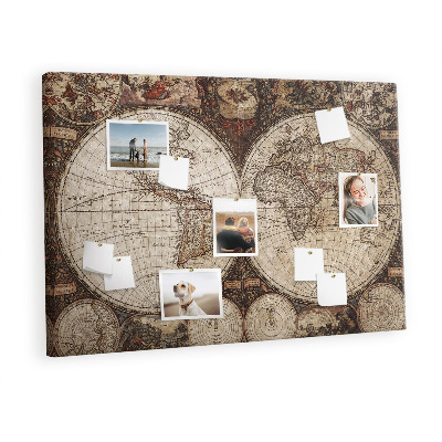 Pin board Vintage world map