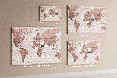 Pin board Vintage world map