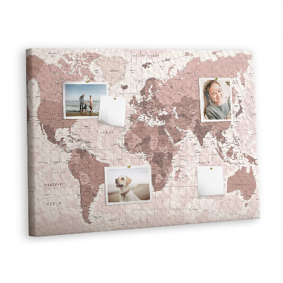 Pin board Vintage world map