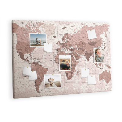 Pin board Vintage world map