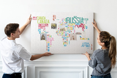 Pin board Typography map