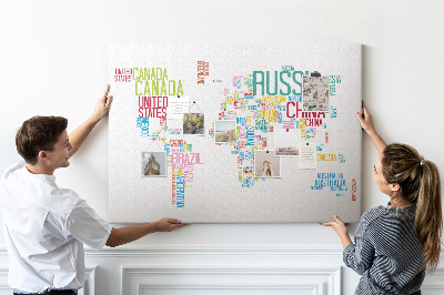 Pin board Typography map