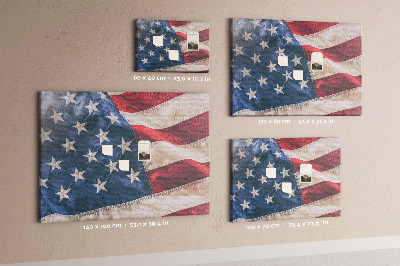 Cork notice board American flag