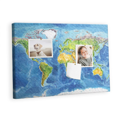 Memo cork board Map of the world