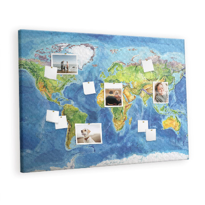 Memo cork board Map of the world