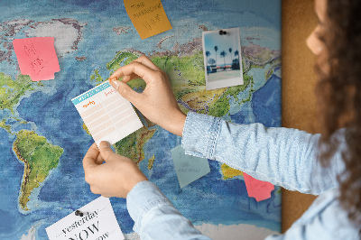 Memo cork board Map of the world