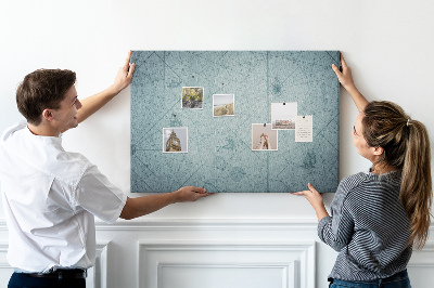 Decorative corkboard Retro style map