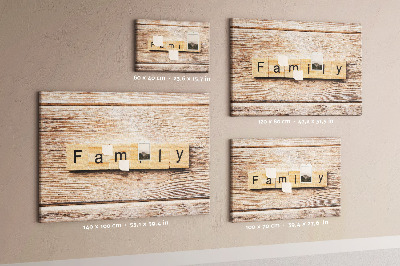 Cork notice board Family word