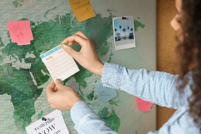 Cork notice board Watercolor old map