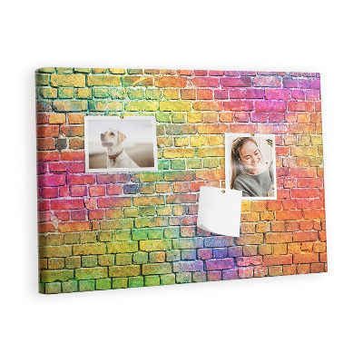 Cork notice board Rainbow wall