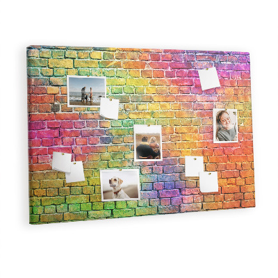 Cork notice board Rainbow wall