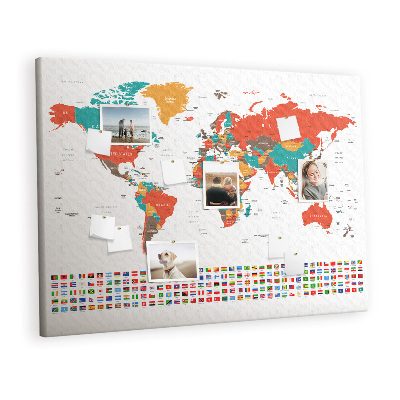 Pin board Colorful map