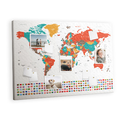 Pin board Colorful map