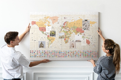 Pin board World map design