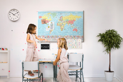 Pin board Geography world map