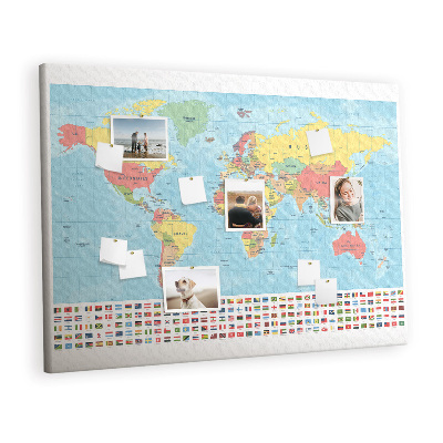 Pin board Geography world map