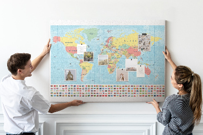 Pin board Geography world map