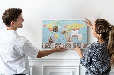 Pin board Geography world map