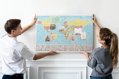 Pin board Geography world map