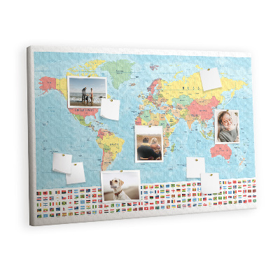 Pin board Geography world map