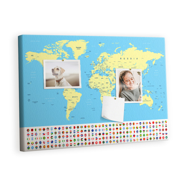 Pin board Vintage world map