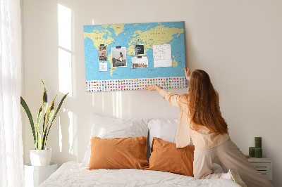 Pin board Vintage world map